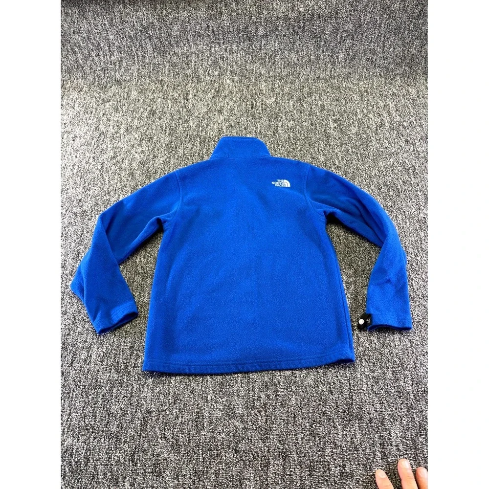 The North Face Fleece Jacket Boys Medium Blue Full Zip Logo Polyester Outdoor